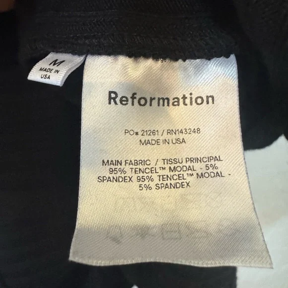 Reformation Brant Dress ribbed bodycon midi 90s black soft stretch size M - Picture 5 of 8